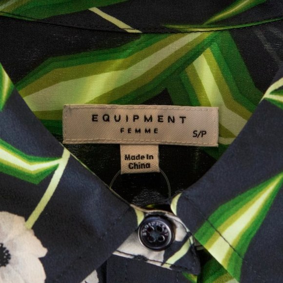 *SOLD* Equipment Brett Eclipse-Multicoloured Printed Washed-Silk Mini Dress - Picture 7 of 9